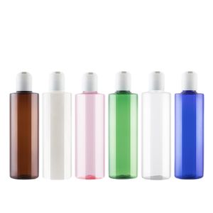 Packing Plastic Bottle Flat Shoulder PET Whiteness Press Lotion Screw Lid Empty Refillable Cosmetic Portable Pacakging Container 250ml