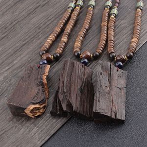 Folk stijl Boeddha trui keten heren kip wing houten kraal lange veelzijdige ketting dames yiwu sieraden ftmh