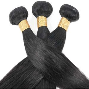 Pelo Super Negro al por mayor-Super Double Double Grave A Brazilian Virgin Hair Bundles Straight Oferta en venta para mujeres negras