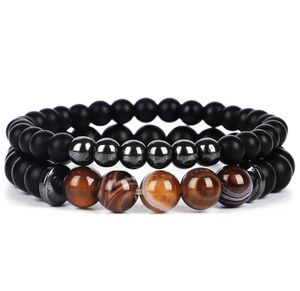 Beaded Strands Jewelry Minimalist 7 Chakra Balance Yoga Beads Armband For Men 8mm Tiger Eye Natural Stone Agate Hematite