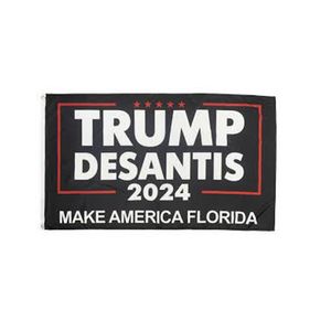 2024 Trump DeZantis 3x5ft Bayraklar 100D Polyester Afiş Kapalı Açık Canlı Renk Yüksek Kalite Ile İki Pirinç Grommets