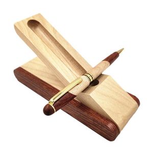 Ballpoint Pens Luxury Wooden Pen Set mm Wood Flip Box Business Signature Gifts Office Stationery Supplies