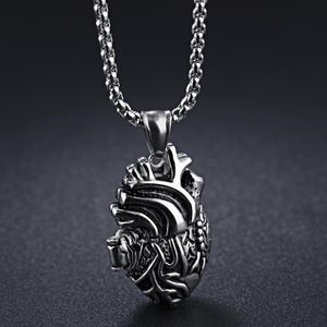 Ожерелья с подвесками UFOORO, мужское ожерелье из титановой стали, сердце, индивидуальный дизайн, открывающиеся ювелирные изделия