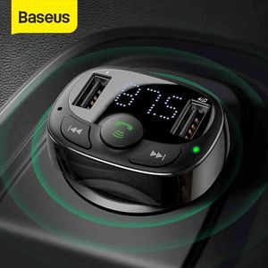 Baseus dual usb سيارة مع الارسال بلوتوث يدي شاحن الهاتف م معقل في سيارة ل فون xiaomi هواوي