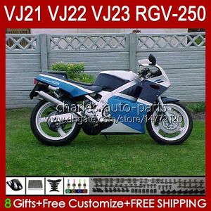 Corpo para SUZUKI Azul Lustroso RGV250 SAPC VJ22 RGV-250 Painel 1990 1991 1992 1993 1994 1995 1996 20HC.57 RVG250 VJ 22 RGVT-250 RGVT RGV 250cc 250 CC 90 91 92 93 94 95 96 Feeding