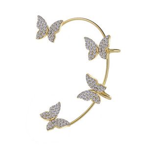 Luxury Shining Zircon Rhinestone Long Tassel Ear Cuff Exquisite Vintage Earrings Wedding Party Jewelry on Sale