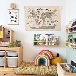 Obiekty dekoracyjne Figurki Nordic Style Geometryczne Zużycie Płótno Ściany Wiszące Dekoracje Retro Home Kids Room Decor Pography Rekwizyty