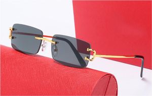 Novo estilo França óculos de sol esportivos para homens ambientalmente fashion homem feminino vidro sem aro retro vintage óculos de ouro armação de chifre de búfalo