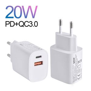 18W 20W PD + QC3.0デュアルポートファーストチャージャークイックチャージUSB-C PDファストチャージEU US UKプラグUSB充電器