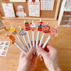 Wholesale types gel resale online - Gel Pens Cute Little Snacks Students Use Pen For Sweet Girl mm Black Ink Push Type Lovely Stationery School Office Supply