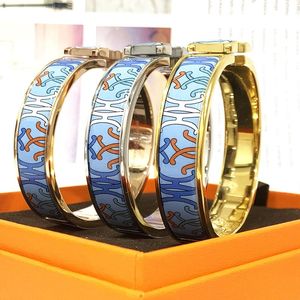 Bangle Fashion Stainless Steel Open For Women Gold Geometric Colorful Enamel Painted Bangles Wedding Jewelry Luxury Bracelet Have
