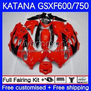 OEM Body for Suzuki Katana GSXF Glansig röd BLK 00 750 CC GSXF750 2003 2004 2005 2006 2007 18NO.77 GSX750F GSX600F 03-07 GSXF-600 600CC 750cc GSXF600 03 04 05 06 07 FAIRING