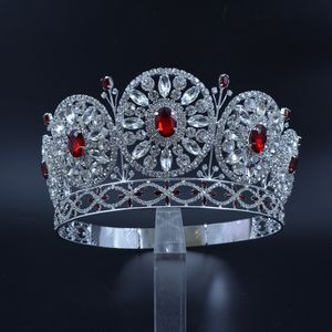 Rhinestone Crown Miss Pageant Yarışması Özel Özel Yuvarlak Çevreler Gelin Düğün Saç Takı Kafası Mo228 Y2292Q