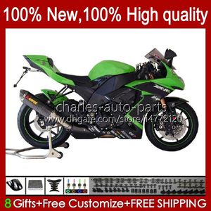 Kawasaki Ninja ZX 10R için Motosiklet Perileri ZX10 10 R 1000 CC ZX10R 08 09 10 Vücut 56no.49 1000cc Stok Green ZX1000C ZX-10R 2008 2009 2010 ZX1000 08-10 Karoseri Kiti