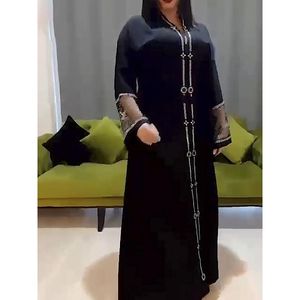 Kadınlar için Etnik Giyim Abayas Zarif Hicap Elbise Dubai Türkiye Müslüman Kaftan Marocain Parlak Taşlar Kimono İslami