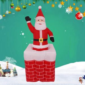 Decorazioni natalizie 1.6M LED Airblown Gonfiabile Animato Santa Sorge Dal Camino Su E Giù Disposizione Esterna Decor Figura Bambini Classico A