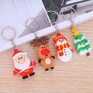 20pcs Merry Christmas Key Chain 5.5*3cm Party Supplies Navidad Christmas Decoration Santa Claus Elk Snowman Keychain New Year Decorative Children Gift Xmas Noel