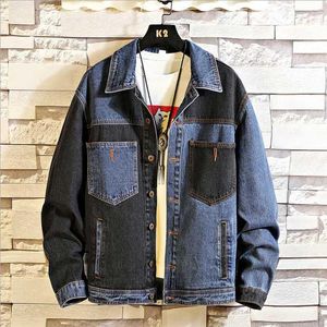 Mäns Jackor 2021 Höst Hip Hop Fashion Patchwork Mens Denim Jacket Young Design Street Men Plus Size Jeans