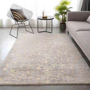 Soft Faux Rabbit Fur Area Rug Crack Gold Foil Print Fluffy Bedside Mat Living Room Home Decor Carpet Kid Play Mats