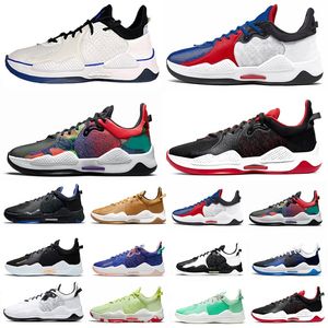 Yeni Mavi toz Siyah Beyaz Paul George PG 5 V Erkek Basketbol Ayakkabıları Yüksek Kaliteli Clippers Bred PG5 eğitmenleri erkekler Spor Sneakers 40-46