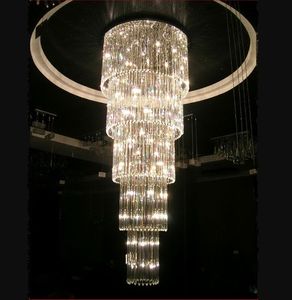 LED Modern Chandelier Crystal Chandeliers Lights Fixture Hotel Parlor Lobby Home Indoor Lighting Luxury Long Crystal Droplights D50cm 80cm