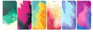OnePlus N200 Nord toptan satış-Boyama Yağlı Renk Mürekkep Deri Cüzdan Kılıfları iphone Serisi Samsung F52 A03S Bir Artı Nord CE G N200 Pro OnePlus N10 N100 Suluboya Boya Kartı Tutucu Çevirme Kapak
