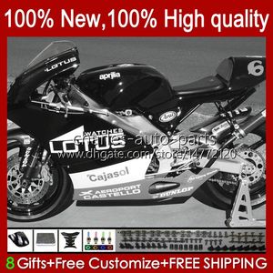 OEM-Karosserie für Aprilia RSV125 RSV-125 RS-125 36No.121 RSV RS 125 R RR 125RR RS125 99 00 01 02 2003 2004 2005 RS4 RSV125RR 1999 2000 2001 2002 03 04 05 Weiß schwarze Verkleidung