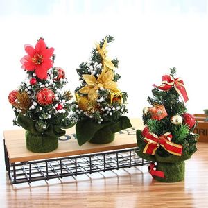 Tisch-Mini-Weihnachtsbaum, 20 cm, künstliche Weihnachtsfeier, Miniatur-Kiefer mit hängenden Ornamenten, perfekt für Schreibtisch-Heimdekoration