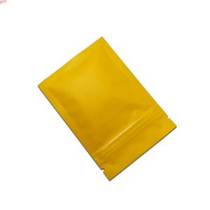 200 pcs / lote manga amarelo colorido fosco zip bloqueio alumínio foil pacote de alimentos sacos plana auto selo mylar zipper bolsas de varejo