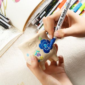 0.7mm acrylic paint pen, ceramic, rock, glass, porcelain cup, wood cloth, canvas and other color pens with detailed marks