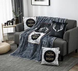 Sala de estar elegante flanela de impressão travesseiro travesseiros almofadas de lazer quilt finalidade dupla