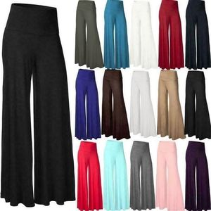 Womens Plus Size High Waist Wide Leg Maxi Long Pants Solid Color Office Lady Loose Stretch Pleated Palazzo Lounge Trousers S-3X 211115