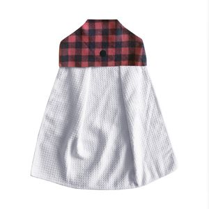 Wholesale Christmas Buffalo Plaid Top Cleaning Cloths Polyester Kitchen Tea Towel Hanger for Sublimation