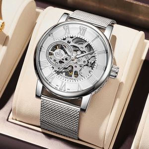 MGorkina Mechanical Watch Men Automatyczny steampunk Mens szkielet es czarny przezroczysty zabytkowe sportowe zegarek na rękę 210707308m