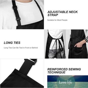 2pcs Adjustable Bib Apron Waterproof Oil-proof Kitchen Apron Professional Chef Cooking Apron for Women Men (Black) Factory price expert design