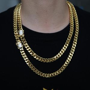 Collane con ciondolo Moda Hip Hop Uomo Collana Catena Gold Filled Curb Cuban Long Link Choker Maschio Femmina Collier Jewelry 61cm 71cm