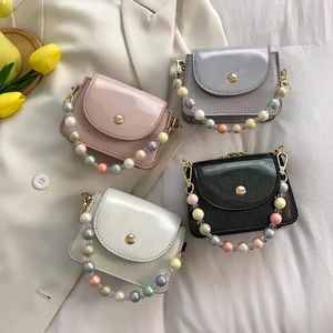 Mini portamonete per bambini Pochette con perle a catena per bambini carini per bambini Portamonete piccolo Portamonete Borsa a mano per feste per neonate