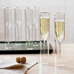 Champagnerblasen großhandel-Champagnerglas Doppelwandgläser Flöten Becher Bubble Wine Tulpe Cocktail Hochzeit Tasse