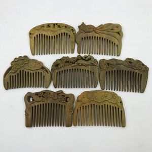 Handmade Carved Natural Sandalwood Hair Comb Wide Tooth Anti-Static No Snag Wooden Combs for Men Women Home Decor