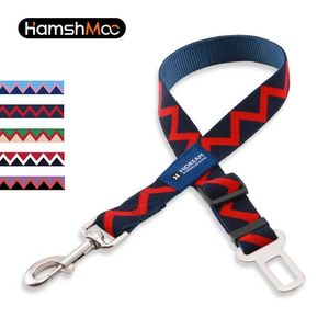 Hamshmoc Pet Justerbar Leash Dog Bil Säkerhetsbälte Säkerhet för Små Big Dog Bil Säkerhetsbälte Stark Fordons Bly Harness Rese Clip 211006