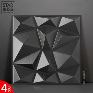 4 pieces 30x30cm 3D three-dimensional wall sticker decor living room wallpaper mural waterproof 3D wall sticker bathroom kitchen 210929