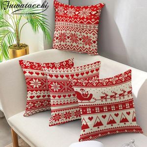 クッション/装飾的な枕フータッキノルディック幾何学的クッションカバー赤いクリスマスストライプの家の装飾的な投げ枕枕カバー