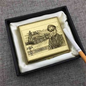 World War 2 Dessert Rommer Copper Cigarette Case Box Male Metal es Laser Engraved Forever Storage 210922