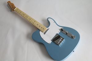 Metallic blue body Electric Guitar with Maple neck Chrome hardware,Provide customized services
