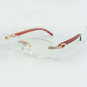 designers glasses frame endlesses diamonds 3524012 for men women natural original wooden glasses, size 56-18-135mm