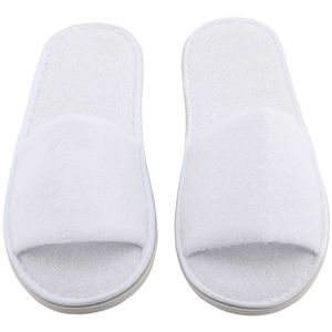 20 pair White Disposable slippers spa hotel guest slippers open toe towel indoor disposable slippers Y0804
