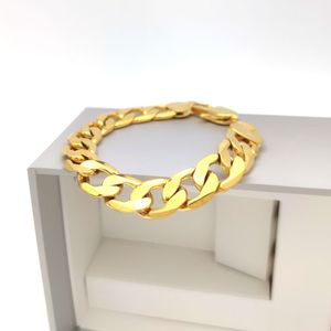 Wholesale 24k gold cuban link bracelet for sale - Group buy Fine Gold Filled Italian Curb Cuban Link Chain Bracelet Mens mm mm inch women s K Connect Yellow Solid