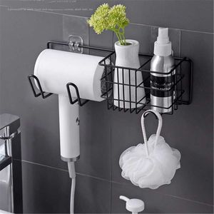 Wall Mounted Hair Dryer Storage Organizer Rack Holder Hanger Using in Bathroom S 210724