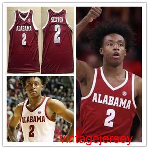 Alabama Crimson Tide #2 Sexton NCAA Jersey Quality Red White Mens Youth College Basketball Jerseys Размер S-xxl