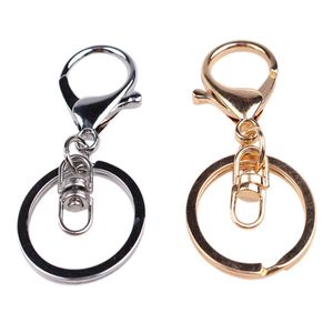 Breloki sztuk Metal Haczyki z Homar Zapięcie obrotowe Klipy Kluczowe Keychain Okrągły Pierścień Split DIY Torba Biżuteria
